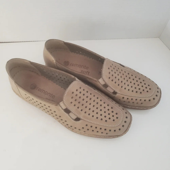 Remonte Soft Womans Size 38 Tan Leather Loafers. - Picture 1 of 9